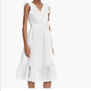 Jcrew All Over Eyelet Wrap Midi Dress